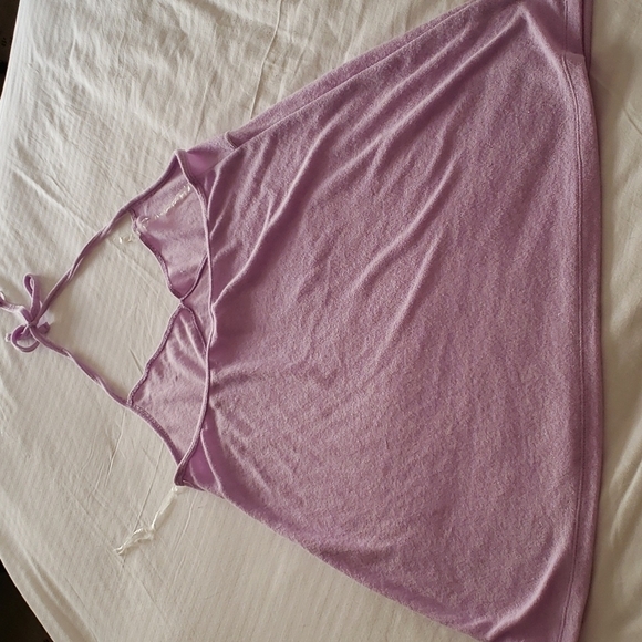 Xhilaration™ Terry Cloth Halter Cover Up Dress Purple Size XL - Picture 5 of 10